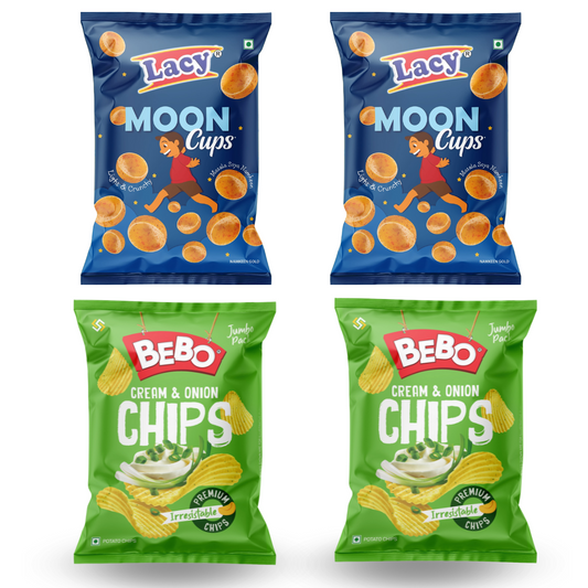 Lacy Moon Cups(Pack of 2), Bebo Chips(Pack of 2)